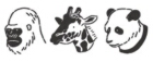 ゴリラ、キリン、パンダが並んだ、別冊ZOOのロゴ